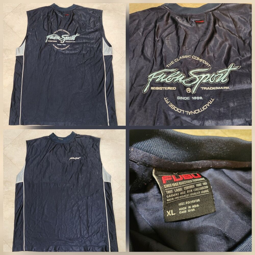 VTG Y2K 2000s FUBU Sport Mens XL Basketball Jersey‎ Sleeveless Tank Top Shirt